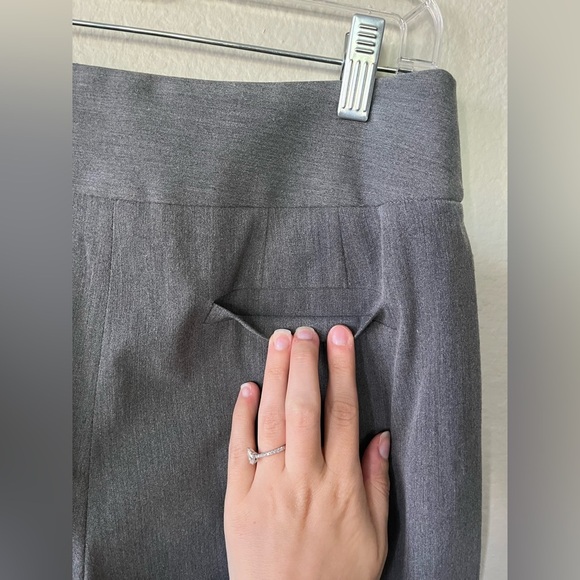 LOFT Julie Curvy Heather Gray Wide Leg Cuffed Dress Pants Women’s Size 8 - Picture 8 of 15